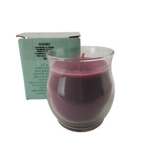 PartyLite Mini Barrel Glass Jar Candle Bestburn 3.7oz Raspberry & Thyme G33282